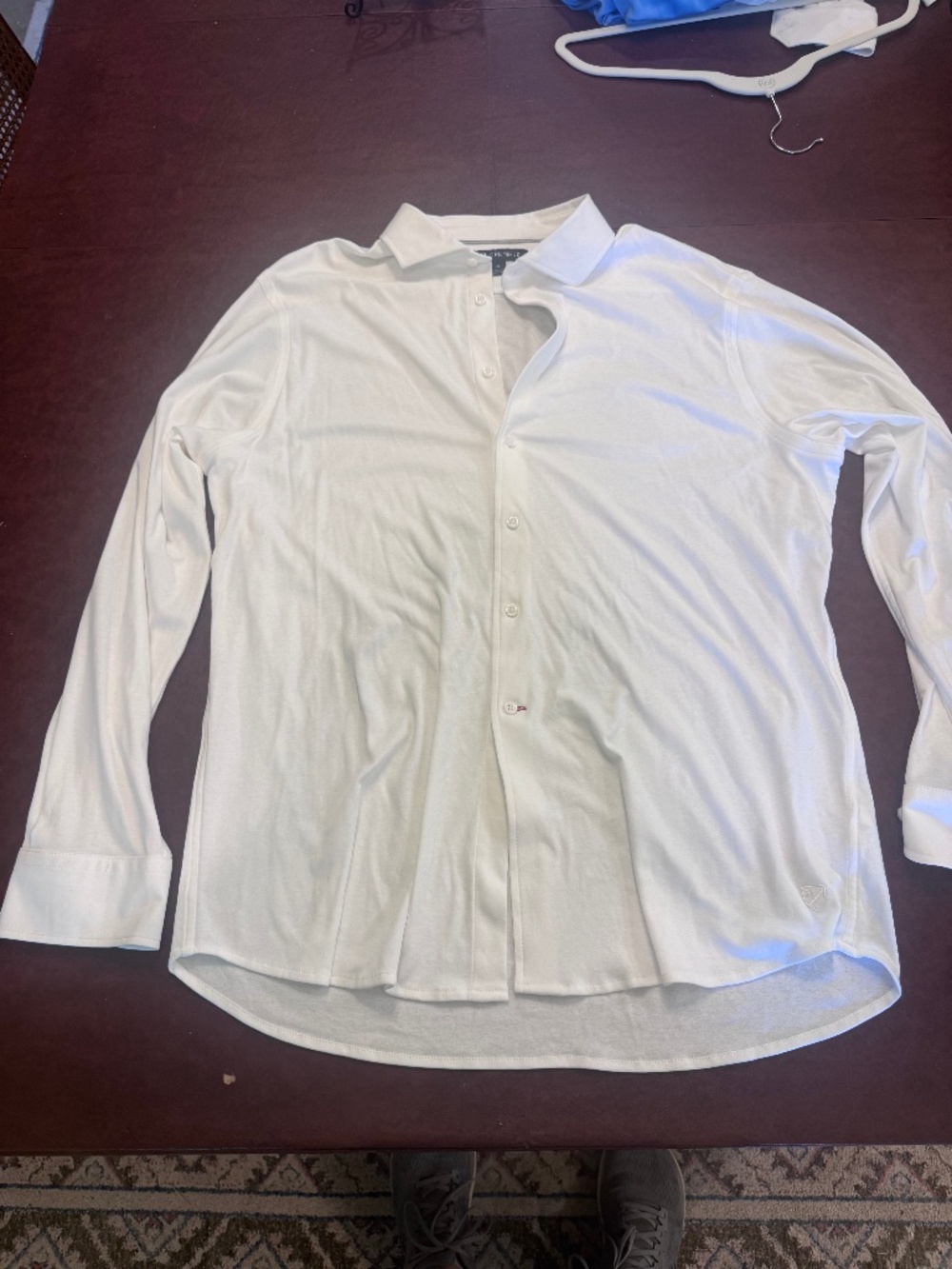 Men’s Cremieux white jersey knit dress shirt
